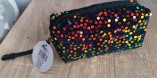 Neceser negro lentejuelas multicolor