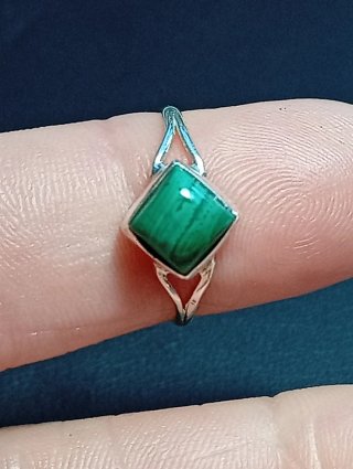 Anillo Plata Ley Malaquita