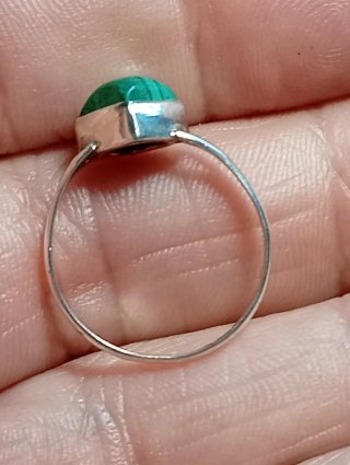 Anillo Plata Ley Malaquita
