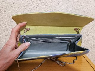 Bolso de mano mujer azul y amarillo