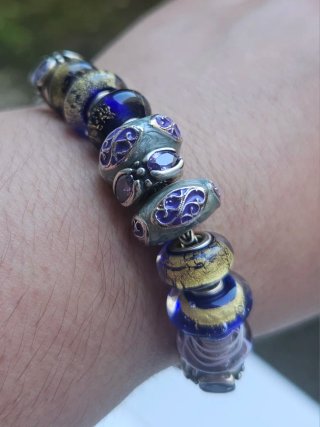 Topes Pulsera Plata y cristal