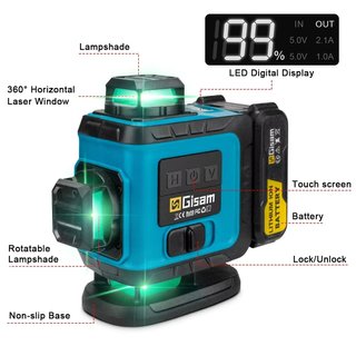 Nivel laser verde 4D 16 lineas 360