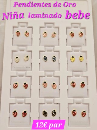 Pendientes de oro laminado para bebe y niñas