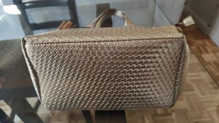 Bolso piel dorado trenzado