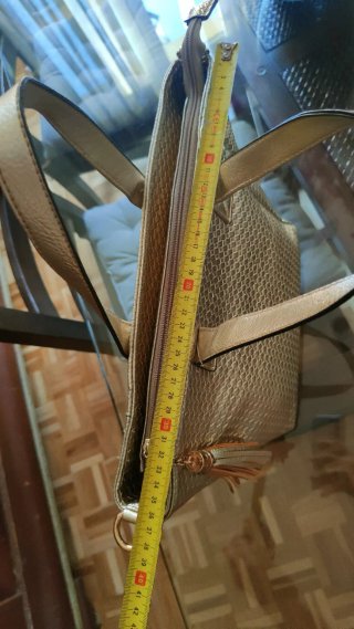 Bolso piel dorado trenzado