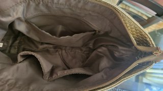 Bolso piel dorado trenzado