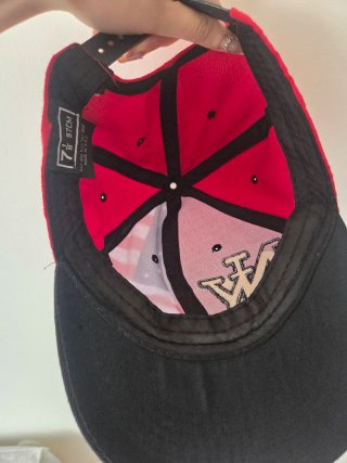 Cappello New Yorker NY Bandiera USA Rosso Nero