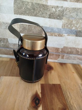 Hucha artesanal cristal ámbar con llave