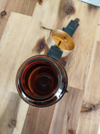 Hucha artesanal cristal ámbar con llave