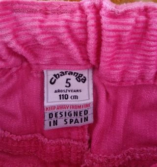 Falda niña rosa pana