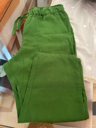 Pantalón Lino Verde Talla L