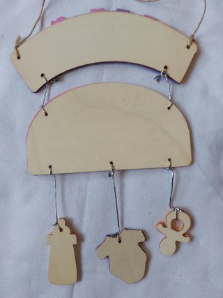 Fiocco Nascita Legno Gomma Eva Bimbo