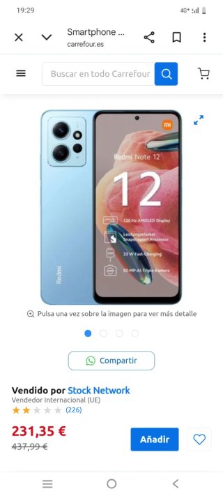 Xiaomi Redmi Note 12 Cargador 15W de 256 GB