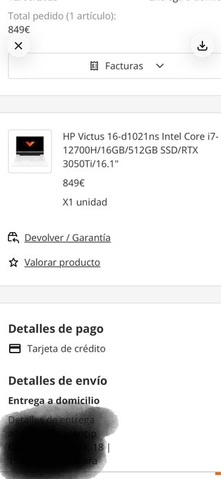 HP Victus 16-d1021ns i7-12700H 16GB