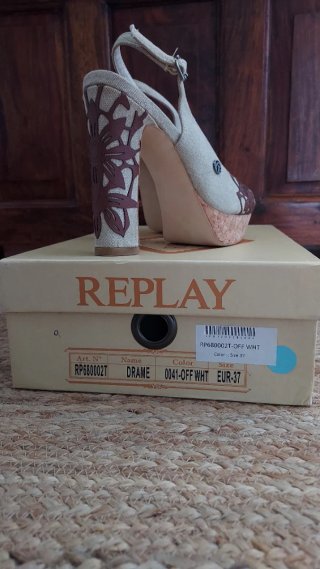 Sandalias Replay T.37 Beige/Marrón