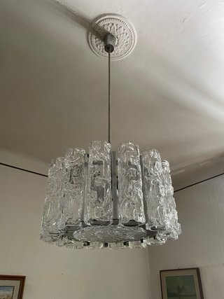 Lampadario Brutalista Vetro Murano Anni '70