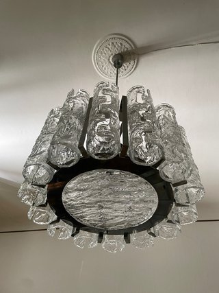 Lampadario Brutalista Vetro Murano Anni '70