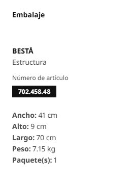 Estructura BESTÅ IKEA 60x40x38 CM