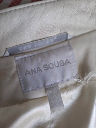 Cazadora Piel Ana Sousa T36 Blanca
