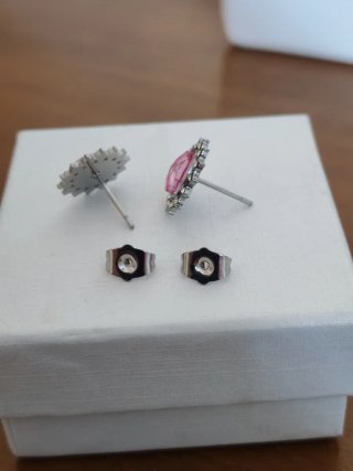 Parure Kate Acciaio Pietre Rosa
