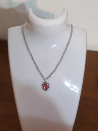 Parure Kate Acciaio Pietre Rosa