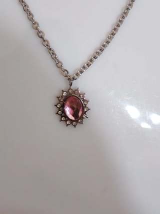 Parure Kate Acciaio Pietre Rosa