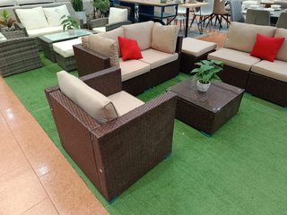 Conjunto Muebles Exterior Ratán Marrón