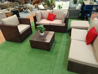 Conjunto Muebles Exterior Ratán Marrón