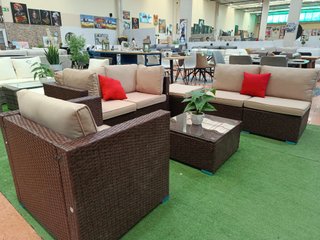 Conjunto Muebles Exterior Ratán Marrón