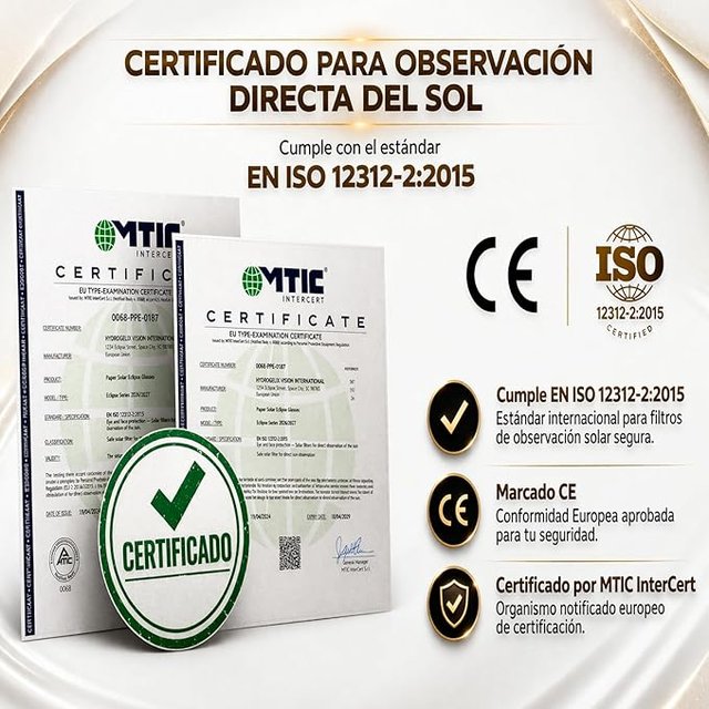 4 Gafas Eclipse Solar Hydrogelix Certificadas ISO