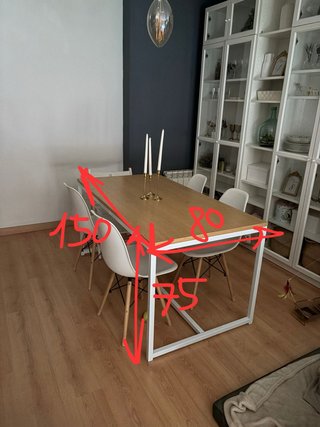 Mesa Comedor Madera y Metal 150x80cm