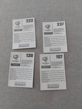 4 figurine Panini Euro 2004