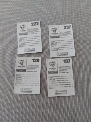 4 figurine Panini Euro 2004