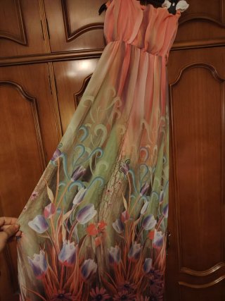 Vestido largo estampado floral