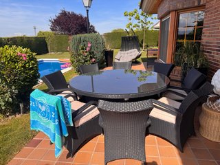 Conjunto Ratan Mesa Cristal