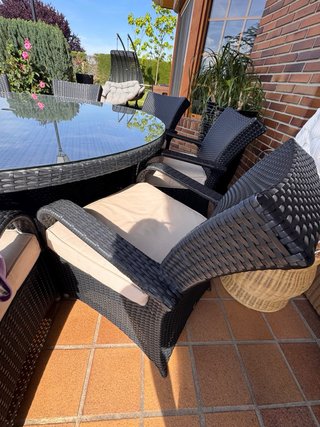 Conjunto Ratan Mesa Cristal