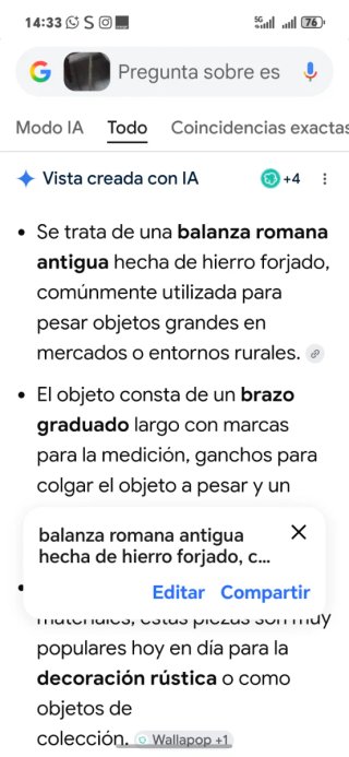 Balanza romana antigua hierro forjado