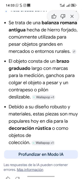 Balanza romana antigua hierro forjado