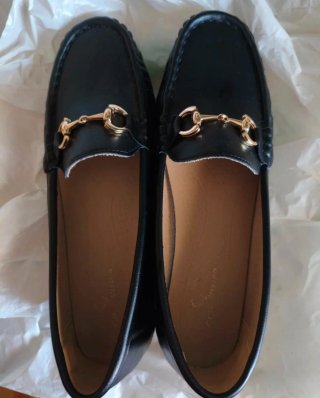 Mocasines mujer cuña negros