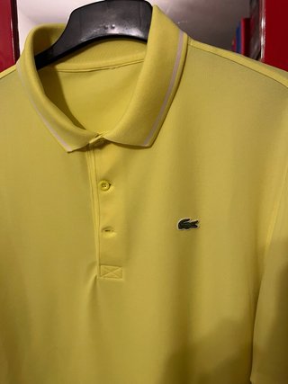 Polo Lacoste Amarillo Manga Corta