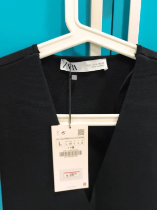 Chaleco punto Zara Talla L Negro