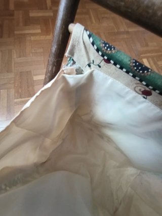 Revistero vintage tela y madera