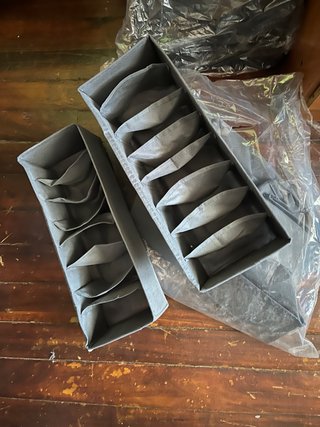Cajas organizadoras de tela grises