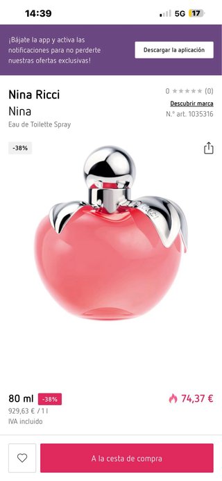 Nina Ricci Eau de Toilette 80ml