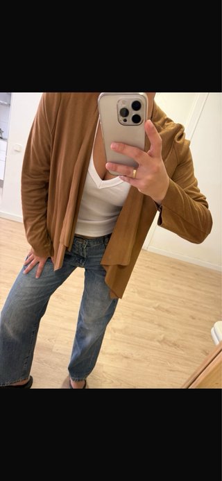 Chaqueta Antelina Mujer Marrón Camel