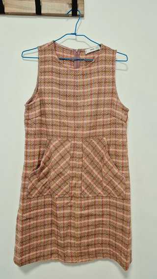 Vestido Pichi Cuadros Talla M Mango
