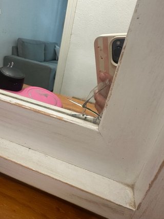 Specchio in legno con cornice bianca