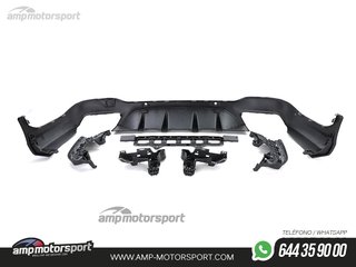 DIFUSOR TRASERO CON COLAS NEGRAS PARA MERCEDES GLC X253 NEGRO MATE