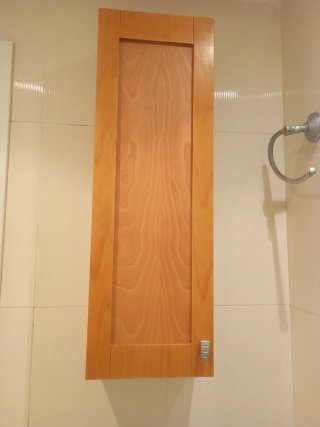 Mueble de baño completo madera y cristal