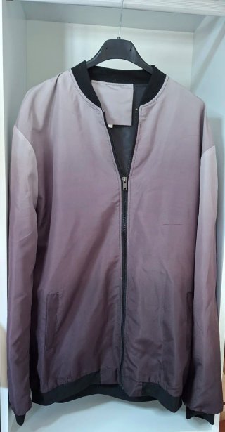 Chaqueta Bomber Gris y Morado Talla XL